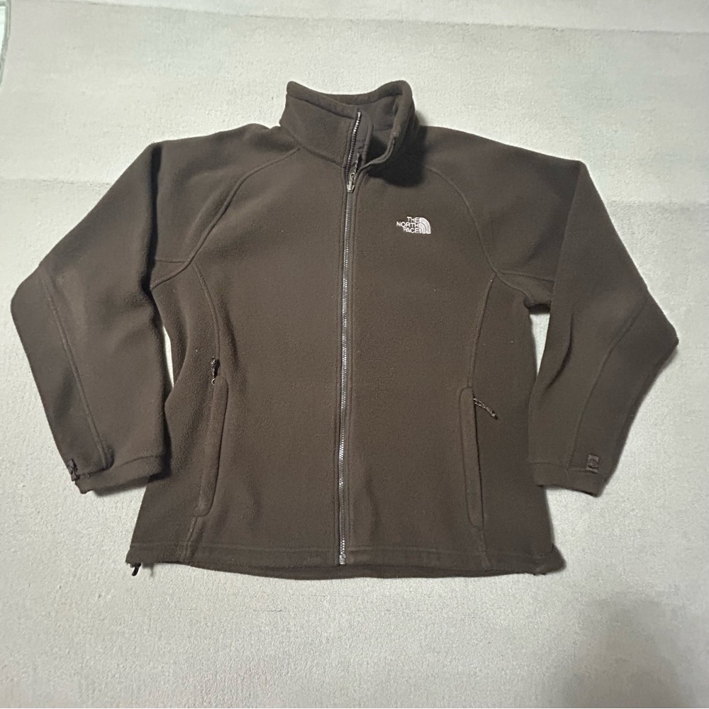 The North Face Brown Fleece Full-zip Jacket w/Zippered Pockets - Men’s Size L